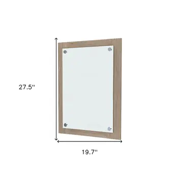28" Brown Wood Framed Accent Mirror