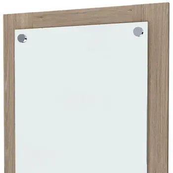 28" Brown Wood Framed Accent Mirror