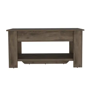 40" Dark Brown Storage Bench with Flip Top