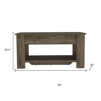 40" Dark Brown Storage Bench with Flip Top