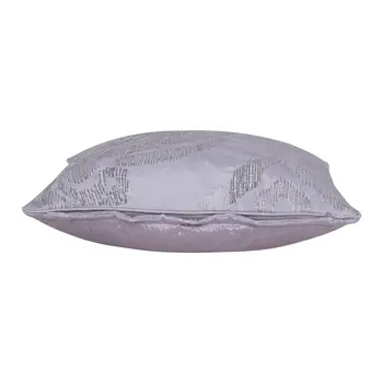 20" X 20" Silver Striped Polyester Zippered Pillow With Beads