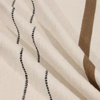20" Brown And Ivory Striped Cotton Throw Pillow