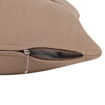 20" Brown Cotton Throw Pillow With Buttons