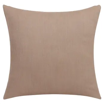 24" Brown Cotton Throw Pillow With Buttons