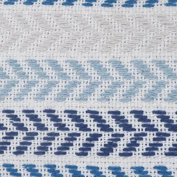 Set of Two 18" X 18" Blue Beach Chevron Cotton Zippered Pillow