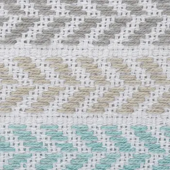 Set of Two 18" X 18" Blue Beach Chevron Cotton Zippered Pillow