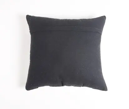 18" Black and White Geometric Polyester and Cotton Blend Throw Pillow Cover