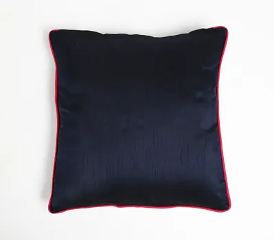 18" Blue and White Abstract Cotton Blend Throw Pillow Cover