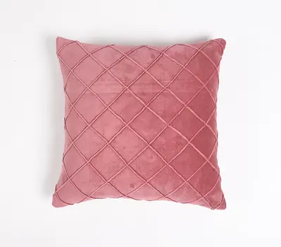 18" Purple Geometric Cotton Throw Pillow Cover