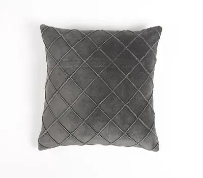 18" Gray Geometric Cotton Throw Pillow Cover