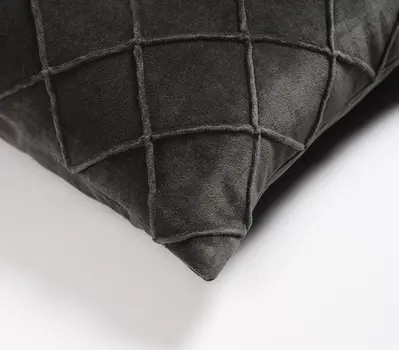18" Gray Geometric Cotton Throw Pillow Cover