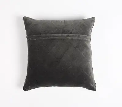 18" Gray Geometric Cotton Throw Pillow Cover