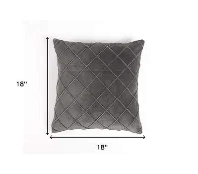 18" Gray Geometric Cotton Throw Pillow Cover