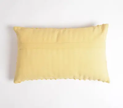 12" X 20" Yellow Striped Cotton Throw Pillow Cover