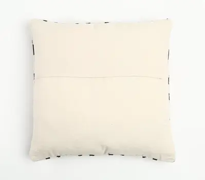 20" Black and White Geometric Cotton Throw Pillow Cover
