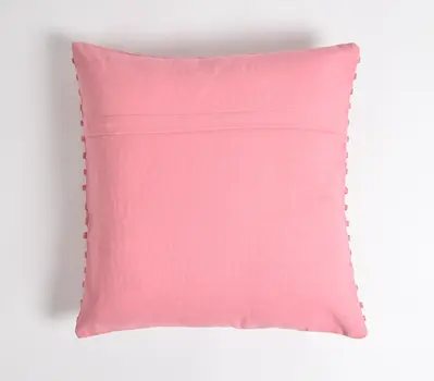 18" Pink Striped Cotton Throw Pillow Cover