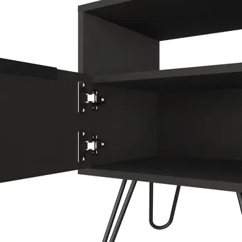 22" Black Wood Nightstand