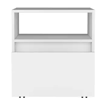 21" White Wood One Drawer Nightstand