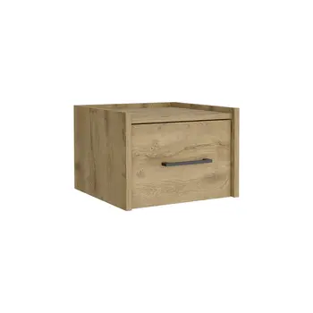10" Beige One Drawer Faux Wood Nightstand