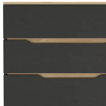 32" Natural And Black Four Drawer Dresser