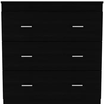 32" Black Three Drawer Dresser