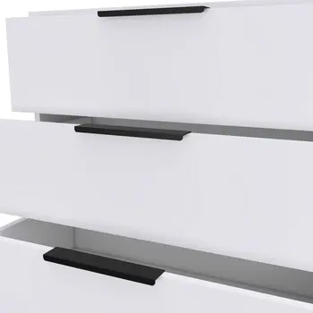 28" White Three Drawer Dresser