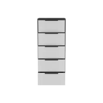 18" White and Gray Five Drawer Standard Chest