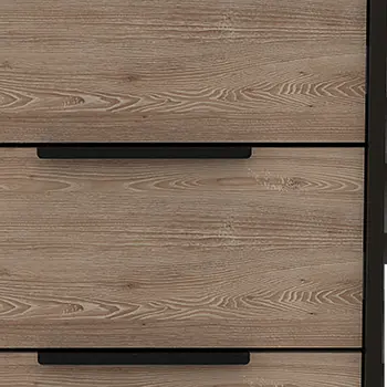18" Brown and Black Five Drawer Standard Chest