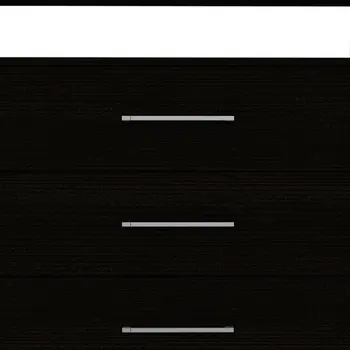 31" Black Four Drawer Dresser With Open Shelf