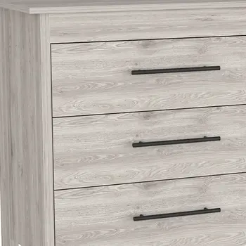 59" Light Gray Six Drawer Double Dresser