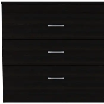 32" Black Three Drawer Dresser