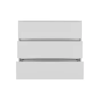 34" White Three Drawer Dresser