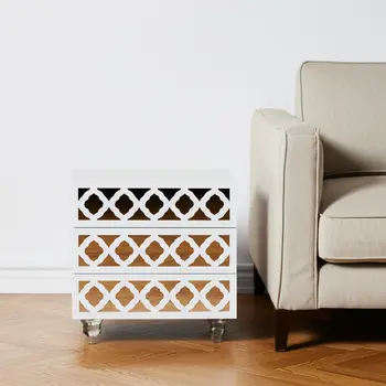 24" Clear And White Wood Mirrored End Table With Three Drawers