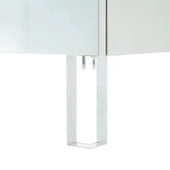 24" White and Clear Wood and Acrylic End Table With Two Drawers