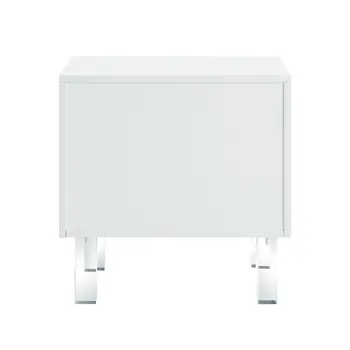 24" White And Clear Wood And Acrylic End Table With Two Drawers