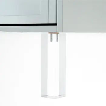 24" White And Clear Wood And Acrylic End Table With Two Drawers
