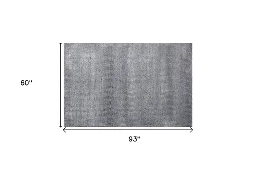 5' X 8' Gray Wool Striped Hand Woven Area Rug