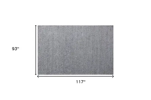 8' X 10' Gray and Silver Striped Hand Woven Non Skid Area Rug