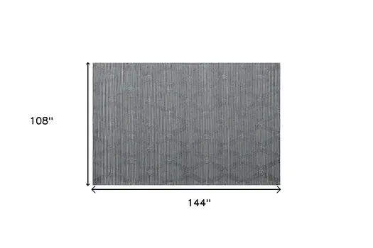 9' X 12' Gray Wool Geometric Hand Woven Area Rug