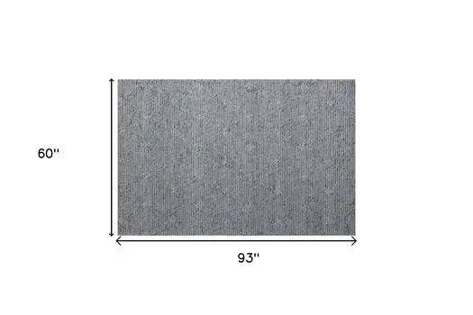 5' X 8' Blue and Ivory Geometric Hand Woven Non Skid Area Rug