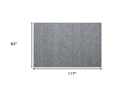 8' X 10' Blue and Ivory Geometric Hand Woven Non Skid Area Rug