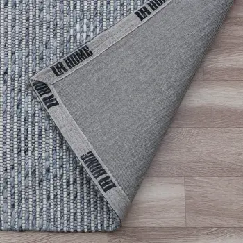 9' X 12' Blue Wool Geometric Hand Woven Area Rug