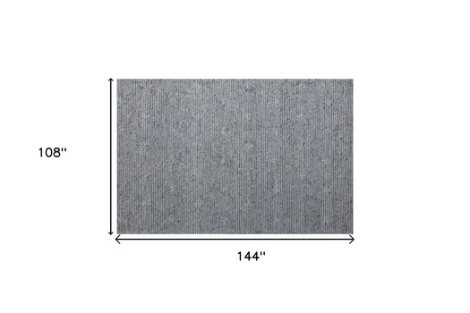 9' X 12' Blue Wool Geometric Hand Woven Area Rug