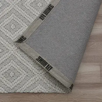 9' X 12' Ivory Wool Geometric Hand Woven Area Rug