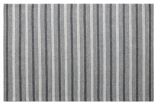 8' X 10' Gray and Ivory Striped Hand Woven Non Skid Area Rug