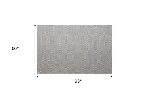 5' X 8' Beige Hand Woven Non Skid Area Rug