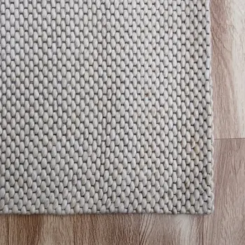 8' X 10' Beige Hand Woven Non Skid Area Rug