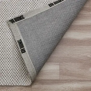 8' X 10' Beige Hand Woven Non Skid Area Rug
