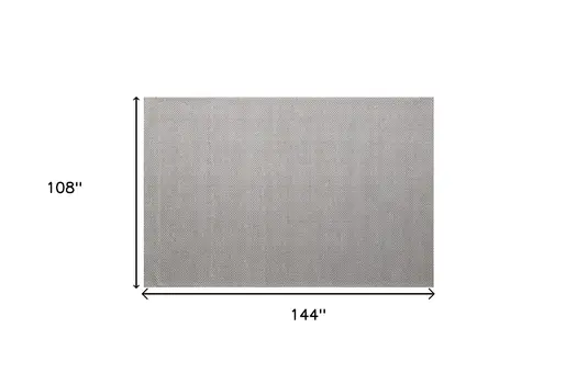 9' X 12' Beige Wool Hand Woven Area Rug