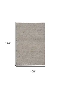 9' X 12' Beige and Gray Hand Woven Area Rug